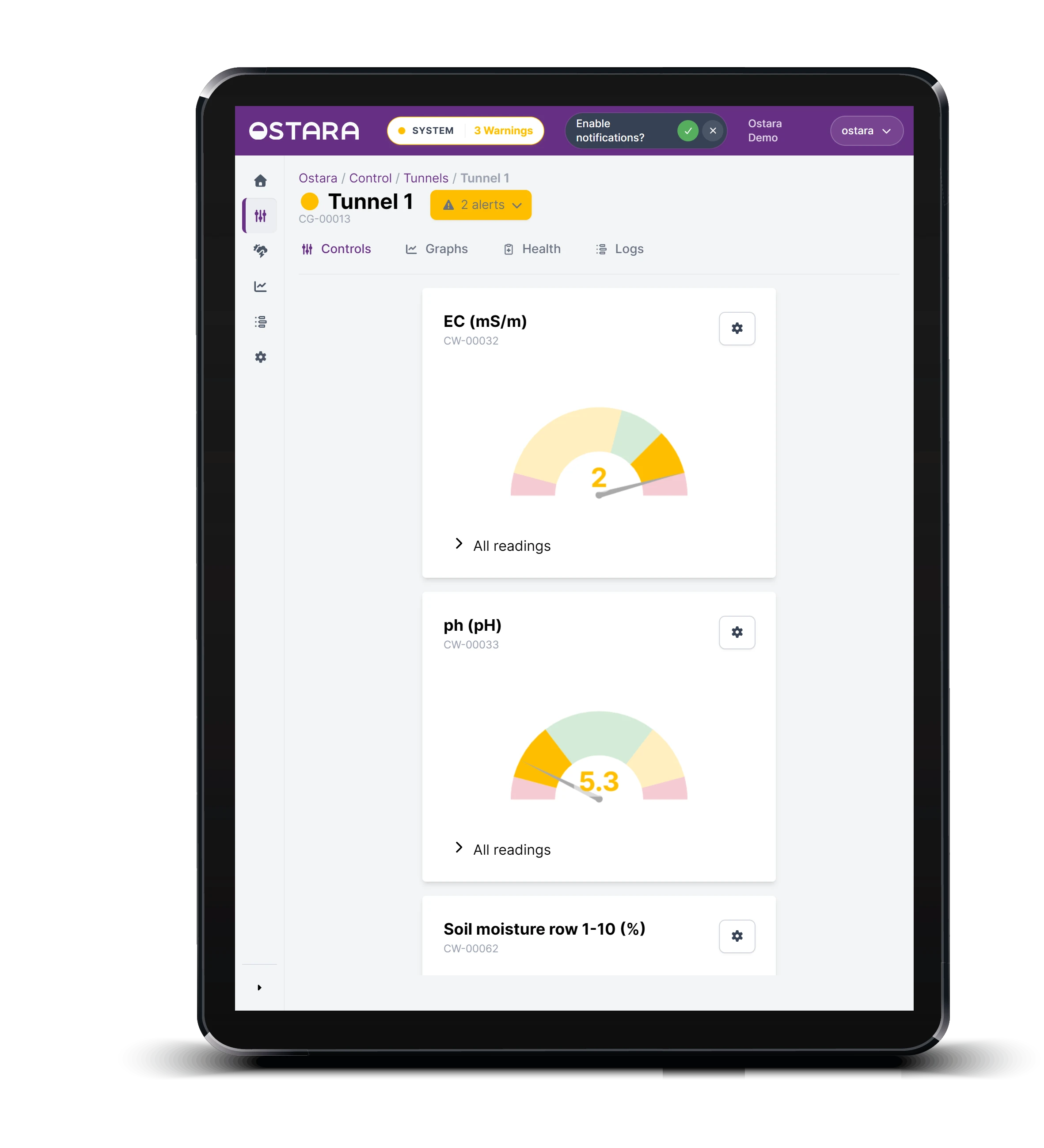 Irrigation Sensors Ostara screenshot